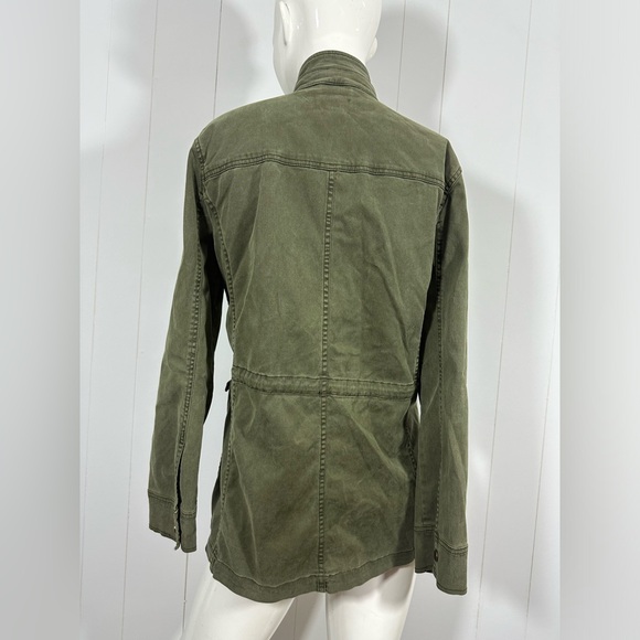 Lucky Brand Military Jacket M Cinched Waist Utility Army Olive Green Zip - Picture 6 of 13